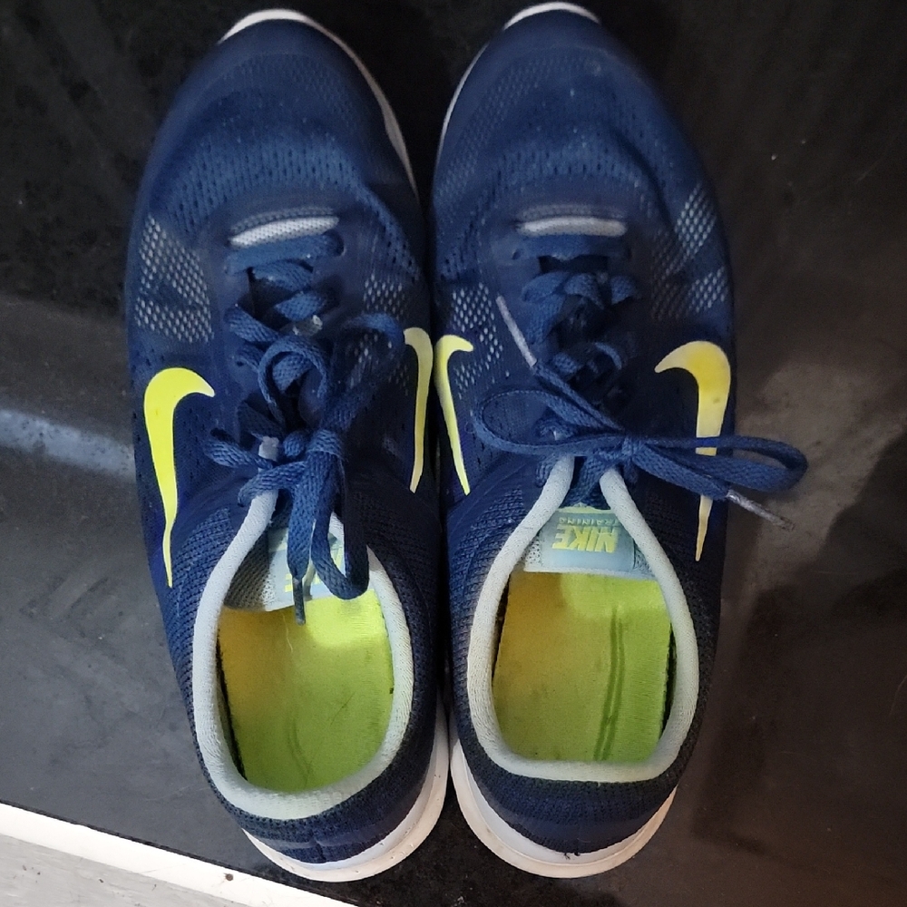Nike Kids Blue and Yellow Sneakers